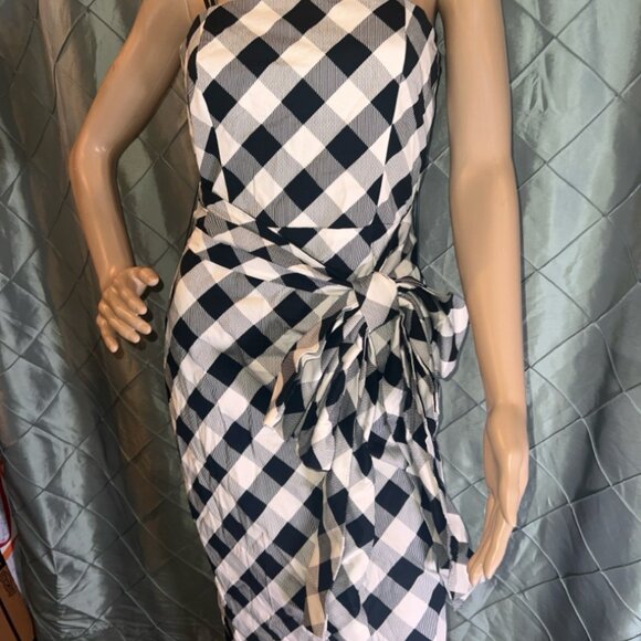 NWT Sz 2 WHITE HOUSE BLACK MARKET GINGHAM SHEATH DRESS, REMOVABLE BELT - Picture 2 of 12